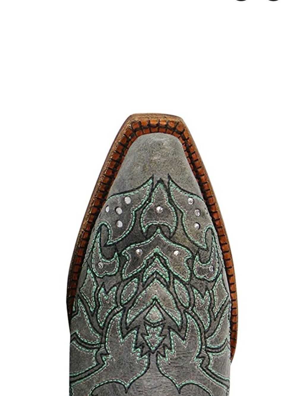 Corral Boots Women's Turquoise Embroidery Rhinestone Snip Toe Western Boot - Picture 7 of 16